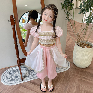 六一儿童印度舞表演裙女童异域西域公主套装宝宝天竺少女演出服装