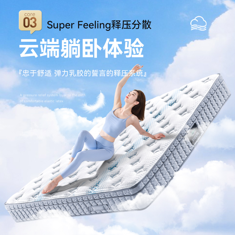 专柜同款联乐席梦思加厚乳胶天然防螨3D双人家用静音弹簧床垫追梦