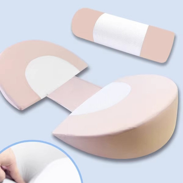 慢回弹记忆棉孕妇枕头冰丝鲨鱼皮瑜伽面料全孕期侧睡托腹垫腰睡觉