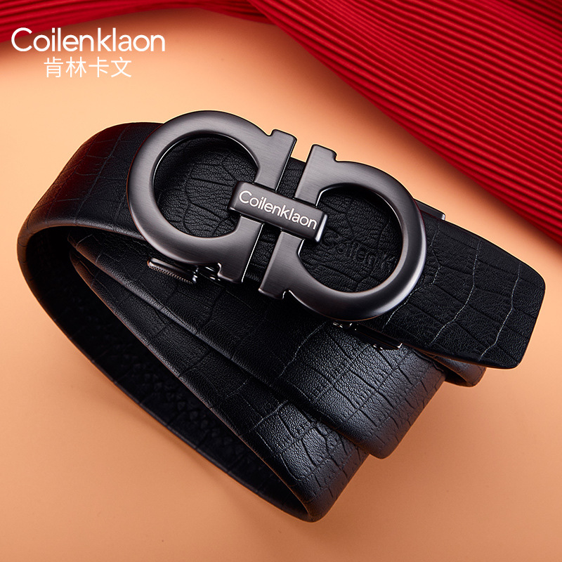 头层牛皮高端皮带男真皮腰带礼盒