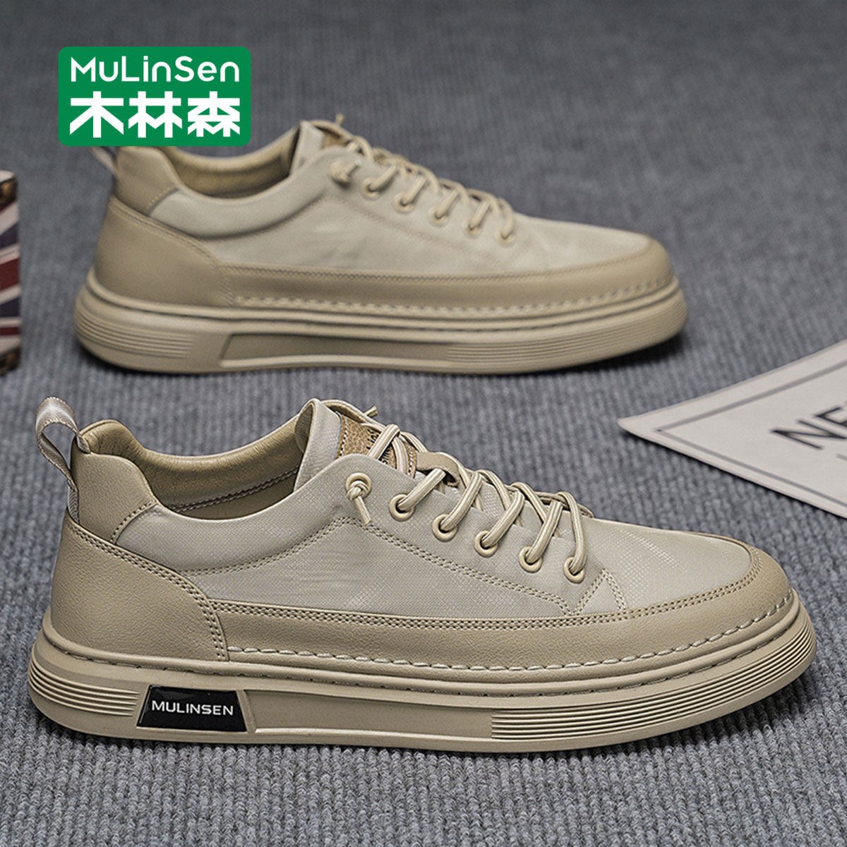 木林森官方正品帆布男鞋