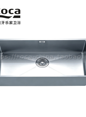ROCA乐家 方形单槽厨房盆304不锈钢水槽87N110740台上洗菜盆74cm