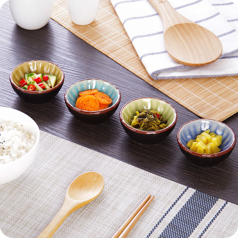 6个装陶瓷碟小菜酱醋蘸咸菜调料味碟汤勺厨房家用调味沾水碗碟子_虎窝淘