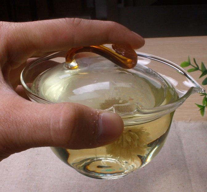 耐热玻璃功夫茶具如意手抓壶盖碗