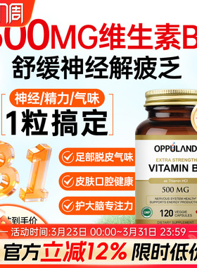 原装进口维生素B1高含量500mg硫胺素营养神经vb1片正品官方旗舰店