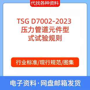 TSG D7002-2023 压力管道元件型式试验规则标准规范PDF文档代找