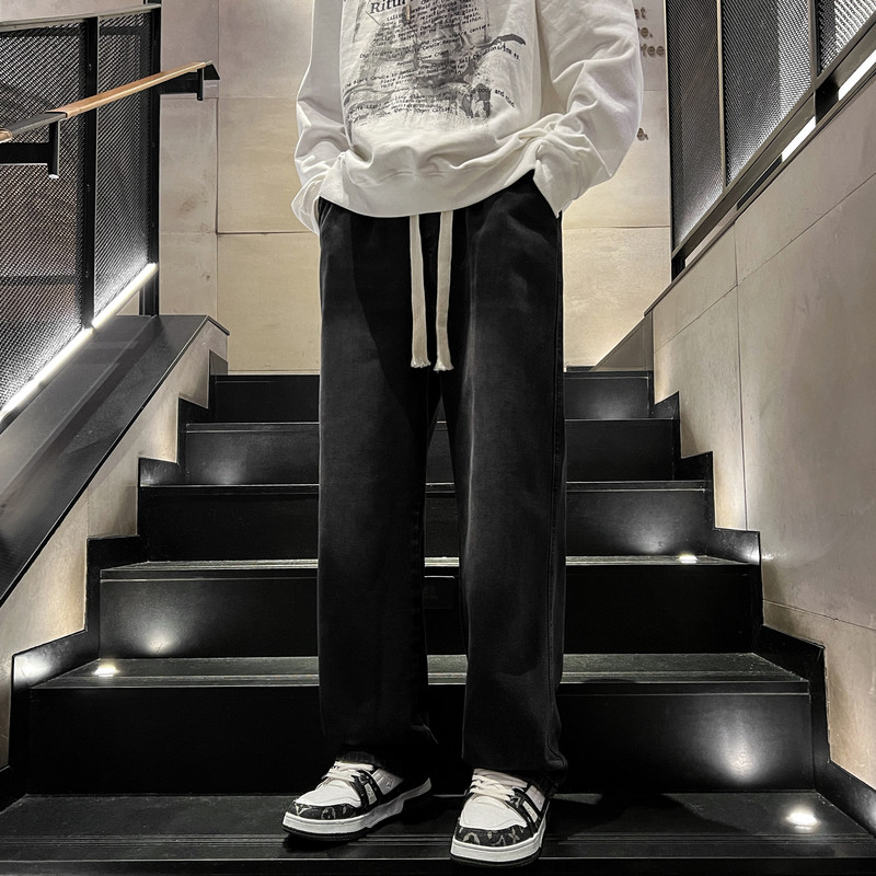 复古牛仔裤男潮牌ins直筒宽松长裤D321NK103P45,男装牛仔裤,电商D321A