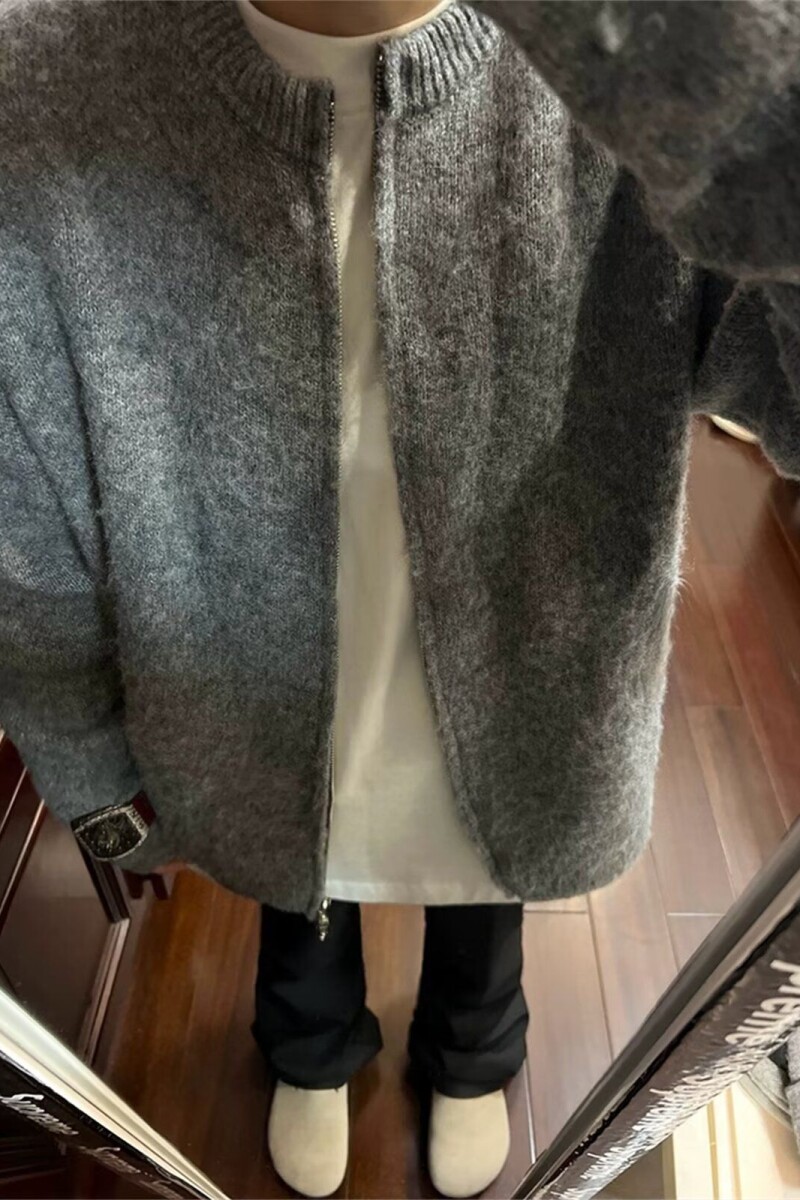 网络图！！！北极绒chic宽松毛衣针织衫无领M890-P75,男装针织衫/毛衣,电商D321A