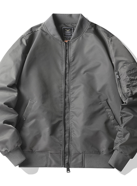 深蓝色MA1飞行员夹克男款秋冬短款夹棉美式外套2216-P85-加绒P100