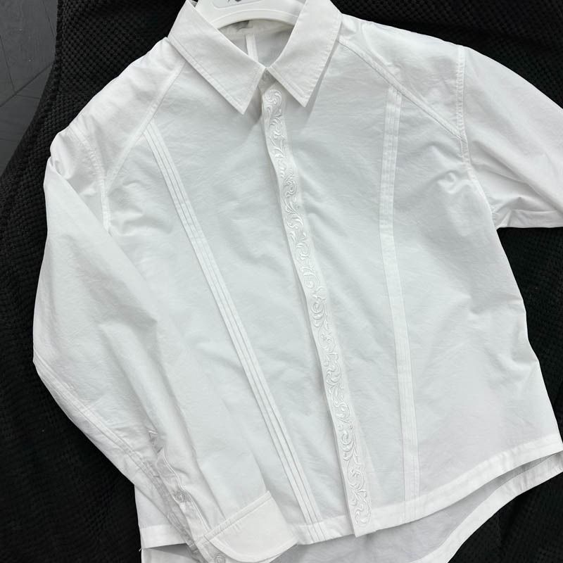 刺绣衬衫男小众设计高级感长袖上衣T6712-P45,男装衬衫,电商D321