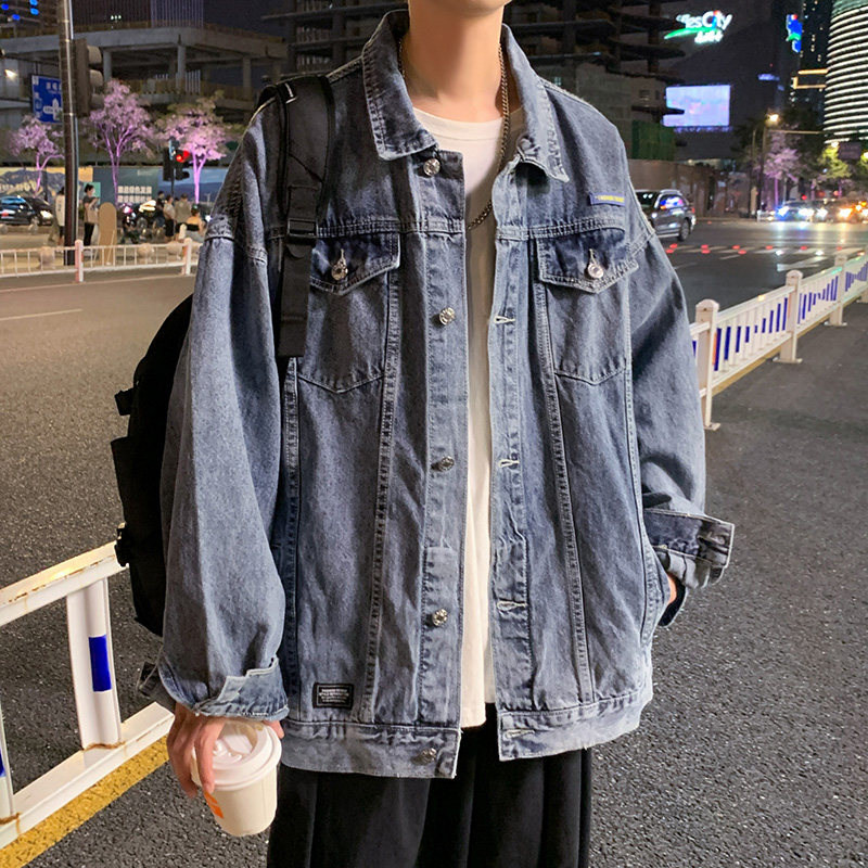 2022春装大货港风中性男女夹克牛仔衣H003P80控88,男装夹克,电商D321A