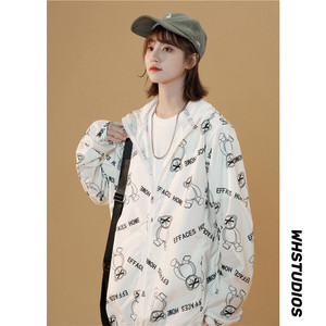 F1060 P50 夏季小熊印花防嗮外套户外运动防晒衣时尚潮流防嗮服,男装夹克,电商D321A