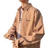 港风韩版宽松纯色衬衫休闲长袖衬衣潮情侣衫D321CS10P45，男装衬衫，电商D321A