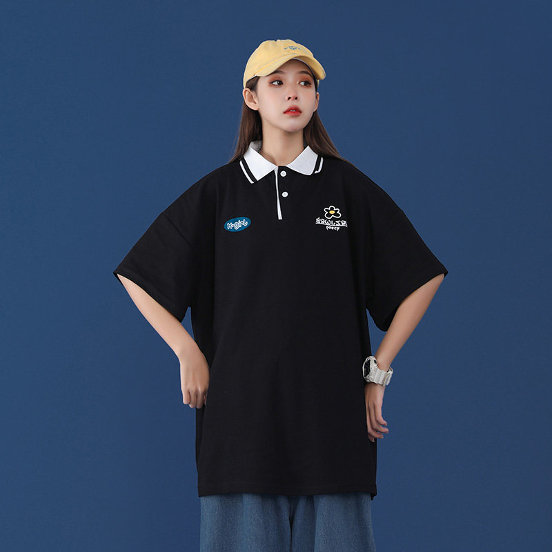@中性风 夏季字母印花 纯棉T恤宽松男女情侣上衣D321T23 P45图片