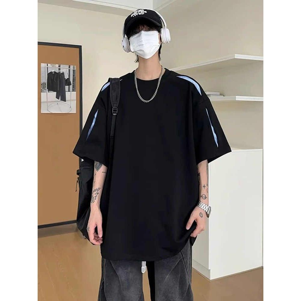 韩版纯色基础款百搭圆领T恤衫W134-P45,男装T恤,电商D321A