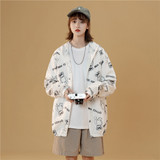 F1060P50夏季小熊印花防嗮外套户外运动防晒衣时尚潮流防嗮服，男装夹克，电商D321A