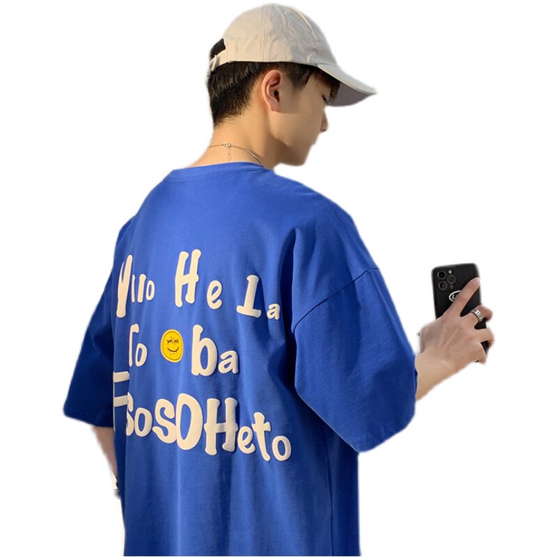 D321T036P35夏季新款发泡印短袖t恤男士潮牌半袖,男装T恤,电商D321A