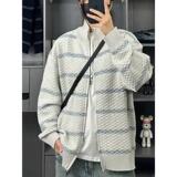 网图-秋冬新款开衫毛衣美式复古休闲慵懒风V领针织衫M395-P70，男装针织衫/毛衣，电商D321A