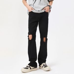 美式复古微喇叭破洞牛仔裤-NK988-P55图片