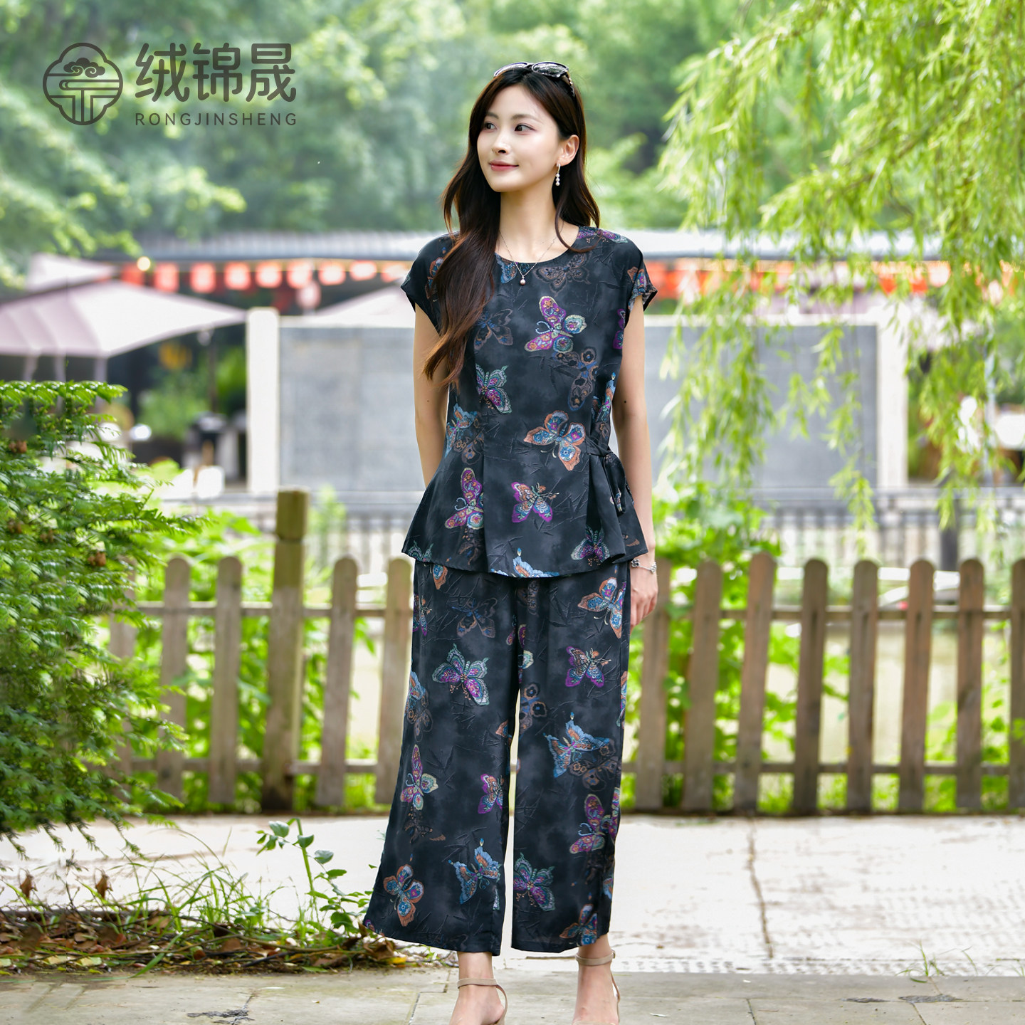 2026夏季新款时尚棉绸九分裤套装女休闲人造棉外穿宽松大码两件套