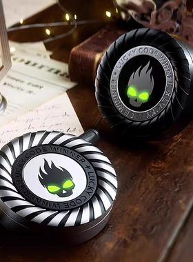 三合一机械推牌指尖陀螺解压神器啪啪币减压edc金属奶盖夜光玩具