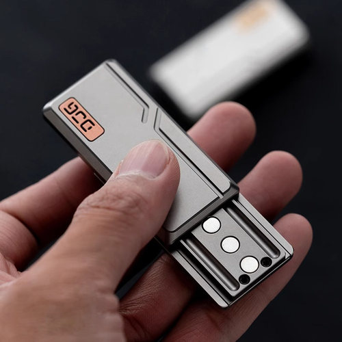 大舅哥DJG灵动EDC音叉超薄2层磁力推牌钛合金啪啪币解压神器玩具