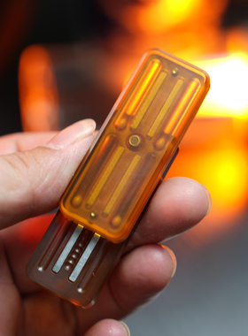 回弹PEI机械币棘轮EDC段落推牌啪啪币解压神器减压指尖玩具琥珀色