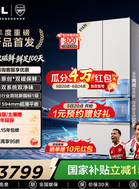 TCL 双磁鲜515升法式多门深冷磁鲜双系统双净味零嵌冰箱新一级