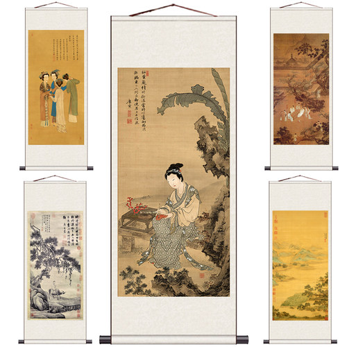唐寅古色古香茶楼装饰送客户国画