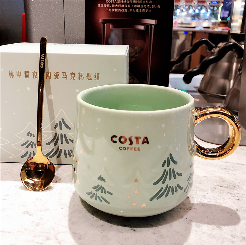 costa马克杯林中雪夜咖啡杯水杯