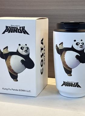 COSTA功夫熊猫联名款保温杯400ml不锈钢杯白色杯身清仓礼盒