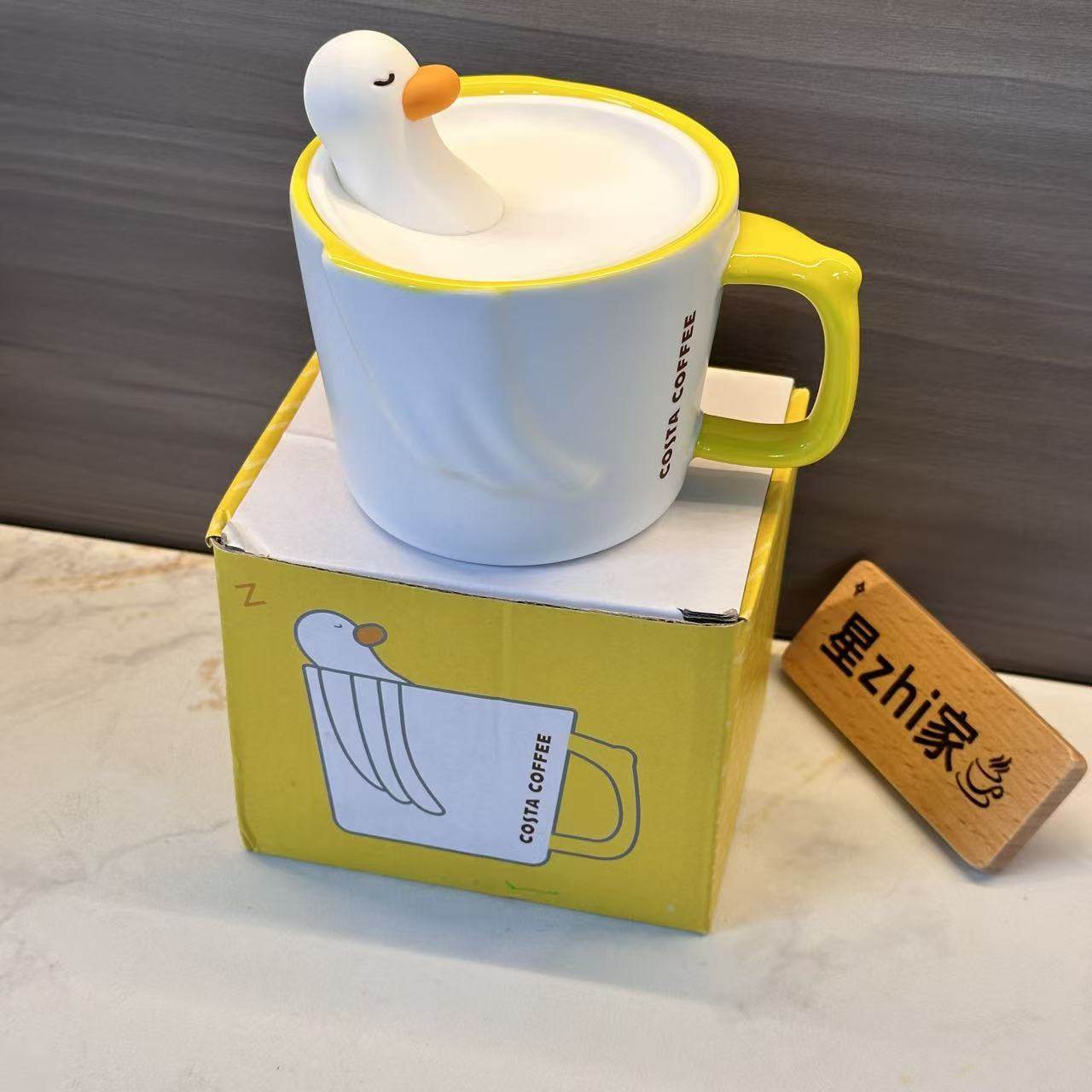 COSTA躺赢鸭咖啡杯马克杯牛奶杯早餐杯21年收藏清仓绝版图片