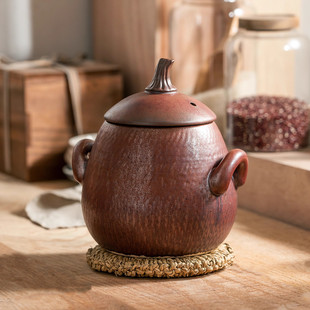 万土烧粗陶土汤锅陶瓷老火靓汤瓦罐梨型煲汤炖锅明火耐高温不开裂