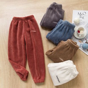 男女儿童暖暖裤加厚秋冬珊瑚绒上衣宝宝打底裤居家男女童保暖裤子