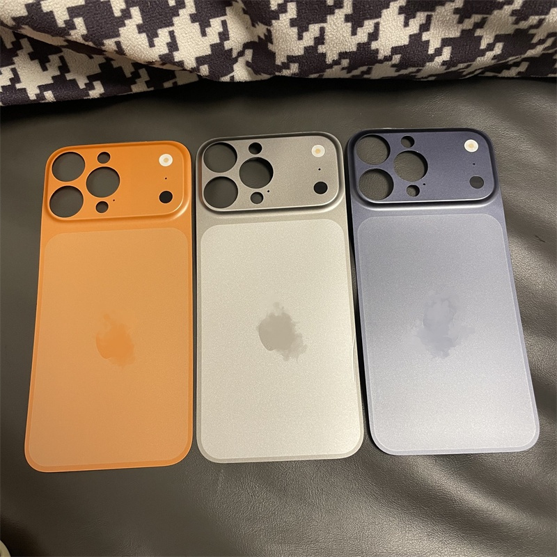 适用iPhone13/14Pro秒变17pro深蓝色银色橙色超薄后背贴膜 苹果15/16promax秒变17全包镂空手机彩膜pet软膜