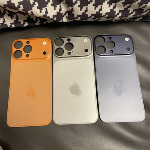 16promax秒变17全包镂空手机彩膜pet软膜 苹果15 适用iPhone13 14Pro秒变17pro深蓝色银色橙色超薄后背贴膜