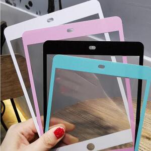 适用于ipad7/8/9全屏硬边改色钢化膜10.2寸iPad pro黑色白色粉色防爆贴膜9.7寸ipadair屏幕保护膜