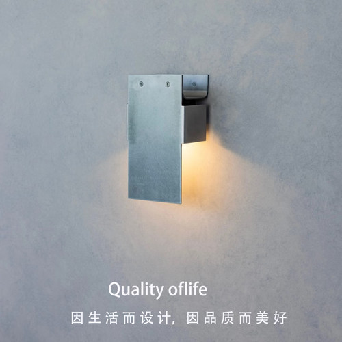 韩国UUU不锈钢壁灯走廊洗手台户外复古工业工作室咖啡厅极简灯具