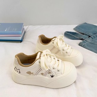 女童厚底增高面包鞋2026春秋爆款韩版洋气公主鞋初中生软底运动鞋