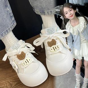 2025春季新款原创可爱小鱼骨星星帆布鞋女童面包鞋学生透气板鞋