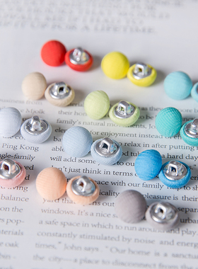 雪纺蘑菇扣儿童服装夏装衬衫女连衣裙布纽扣圆形黑色白色小扣子