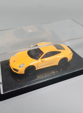 汽车模型静态摆件1:64 黄色保时捷 911车模合金男孩跑车玩具收藏