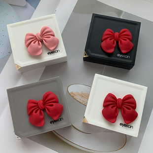 大蝴蝶结隐形眼镜伴侣盒可爱少女心美瞳收纳盒子黑白灰磁吸护理盒