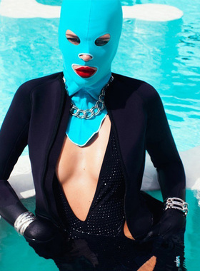 2022夏季户外防晒头套脸基尼男女浮潜游泳沙滩泳帽透气冰丝面罩子