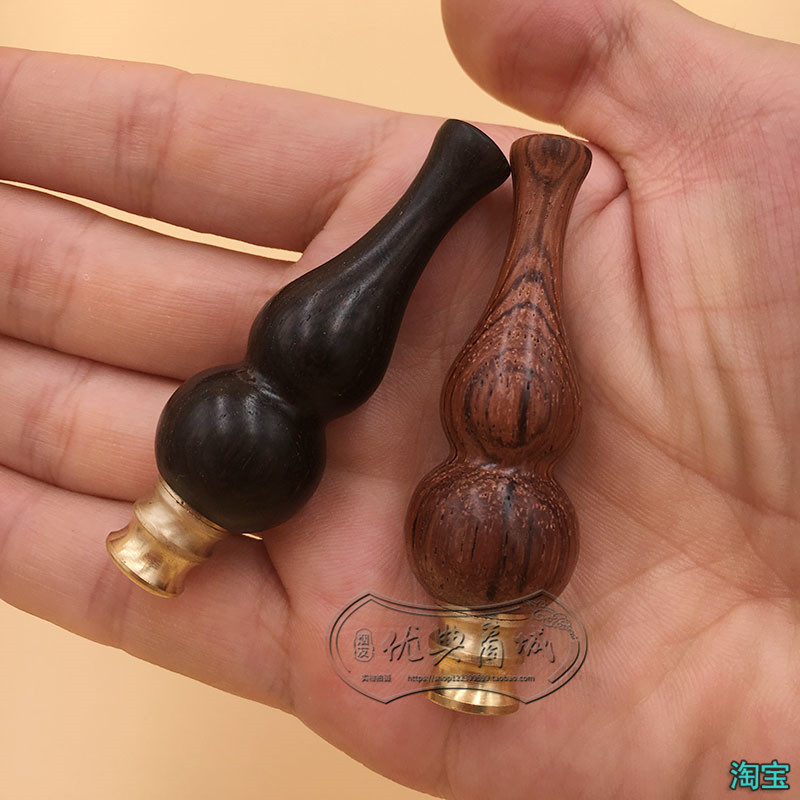 实木葫芦烟嘴循环型个性 粗细两用香菸嘴 女士细枝便携烟嘴双用