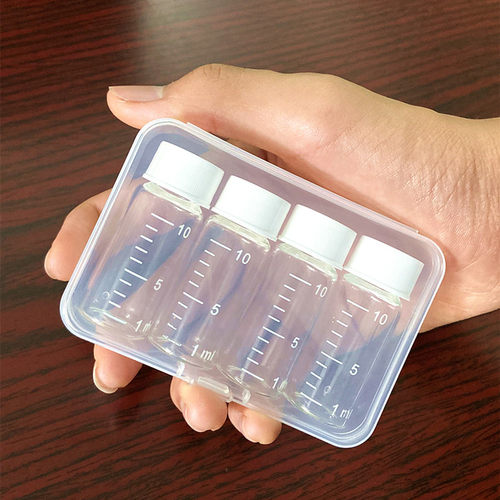 密封液体不漏玻璃刻度分装药盒