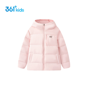 361度女童连帽羽绒服2025冬季新品大童儿童防寒保暖运动羽绒外套