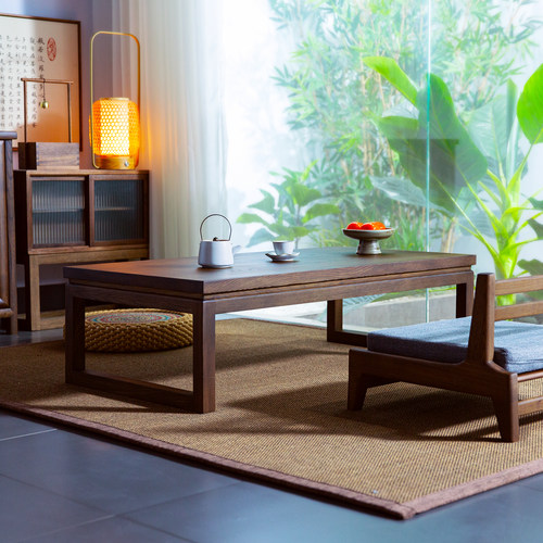 原木榻榻米小茶桌中式飘窗茶台