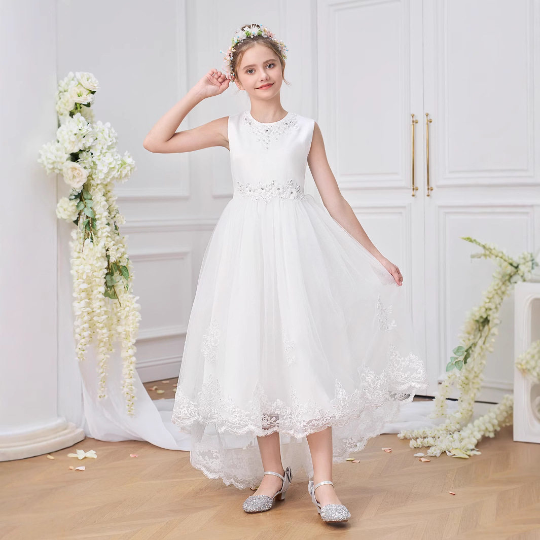 女童礼服裙2025新款儿童生日公主裙小女孩主持人走秀演出服