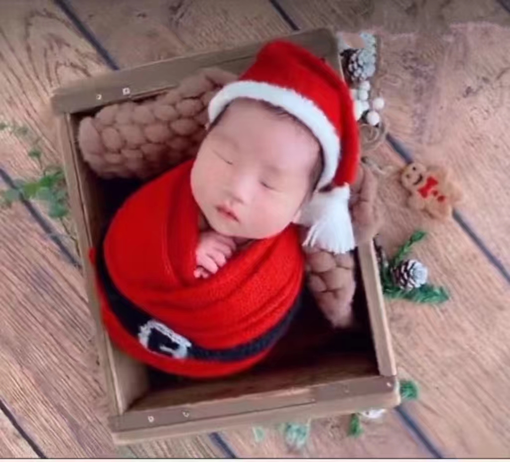 裹布婴儿圣诞帽主题雪人造型